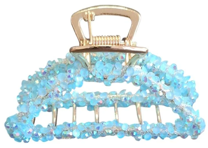 Haarklem sparkle 8cm turqoise