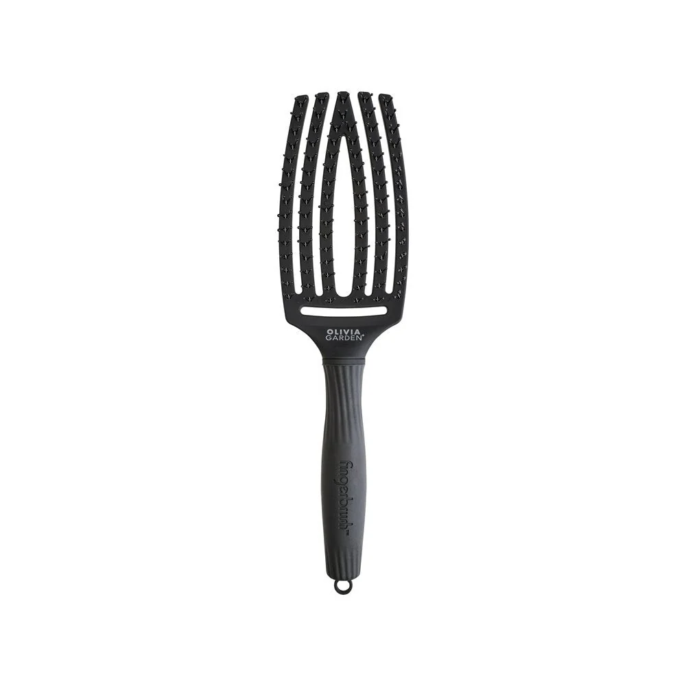 Olivia Garden Fingerbrush DOUBLE BRISTLES M Zwart