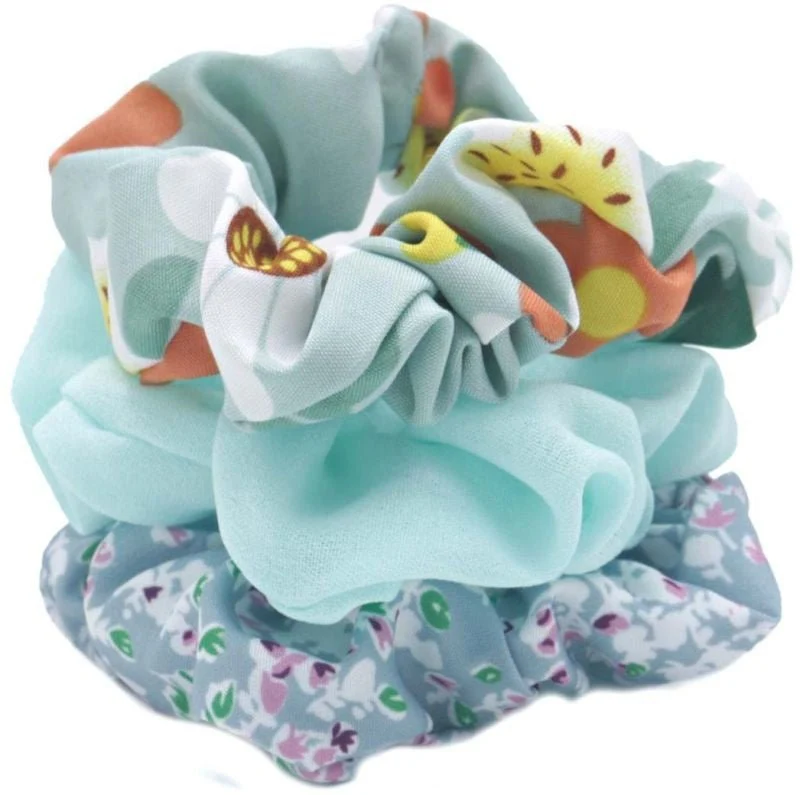 Scrunchie set 3 stuks blauw