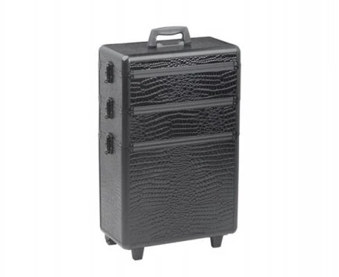 Koffer Modular Croco Zwart 3 delig